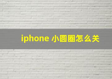 iphone 小圆圈怎么关